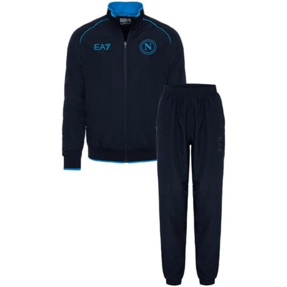 SSC Napoli Tuta Leggera Bambino Blu, EA7, Prodotto Ufficiale, Logo SSCN, (T7M)
