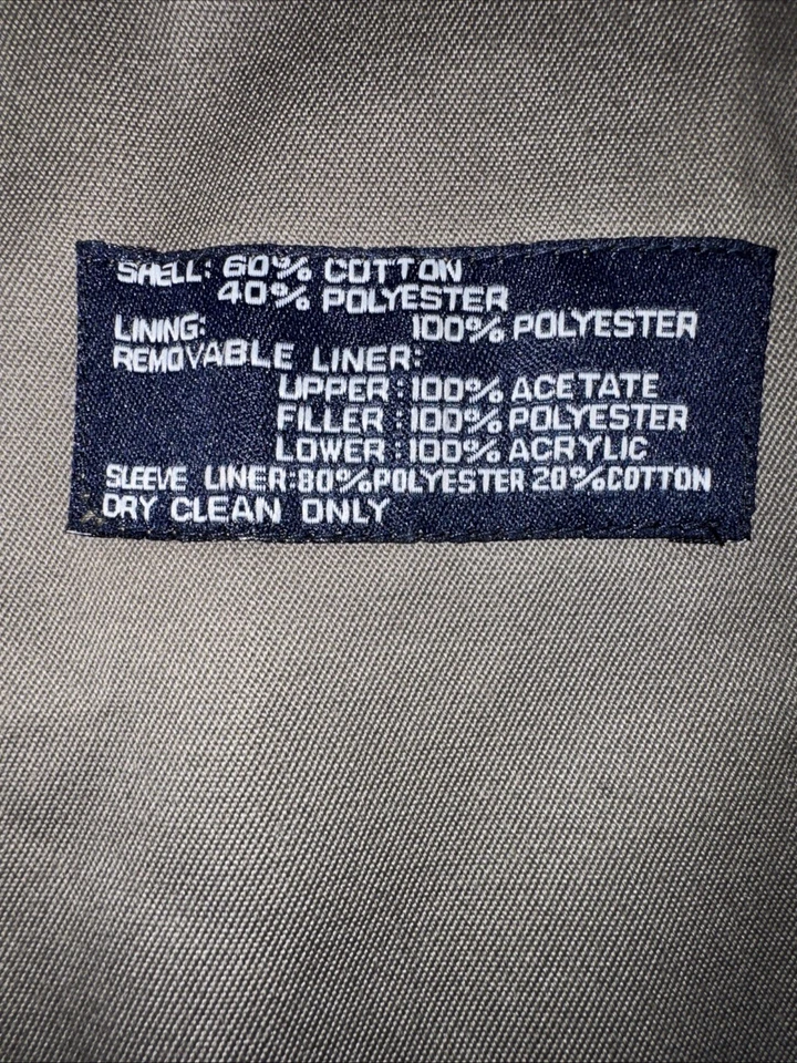 Gabardina Ralph Lauren Hombre 46 R Larga Caqui Cinturón Repelente al Agua Cremallera Forrada Foto 3 de 4