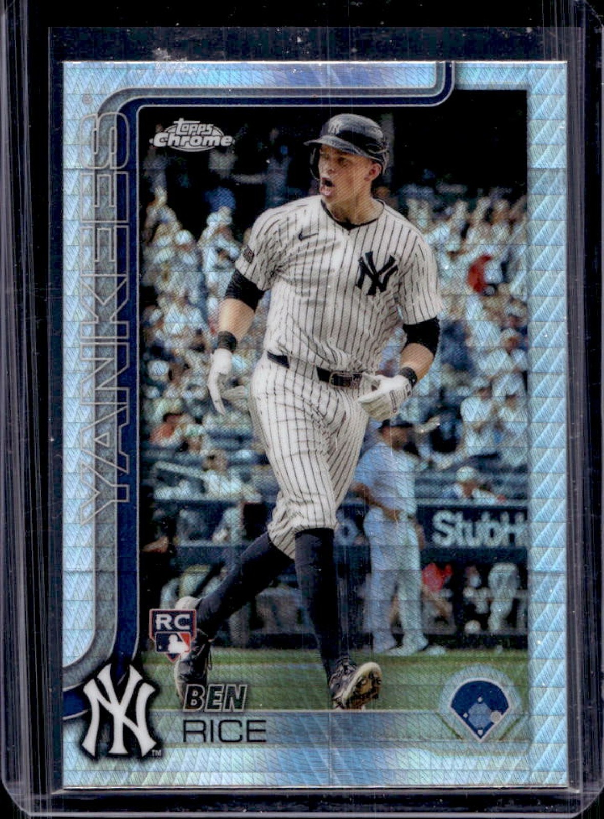 2025 Topps Chrome Ben Rice RC Prism Refractor Rookie #139 Yankees