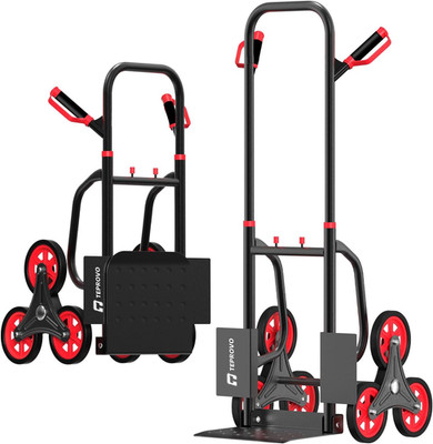 Heavy Duty Stair Climbing Hand Truck - 440Lb Capacity, Folding Trolley with Whee
