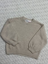 Zara Kids Oatmeal Ecru Heathered Fine Knit Crewneck Sweater Girls Size 3 Years 