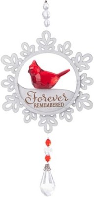 The Bridge Collection ''Forever Remembered'' Cardinal Memorial Snowflake Ornament