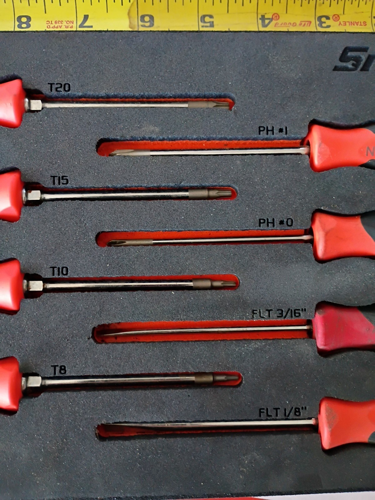 Snap On 8pc Instinct Soft Grip Phillips Flat Torx Screwdriver Set w ...