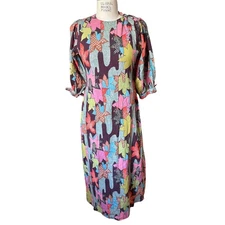 Rhode Groovy Abstract Floral Print Midi Sheath Size Small