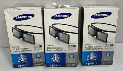 Samsung 3D Active Glasses SSG-4100GB TV Glasses Full HD RF Lot Of 3! New Sealed!