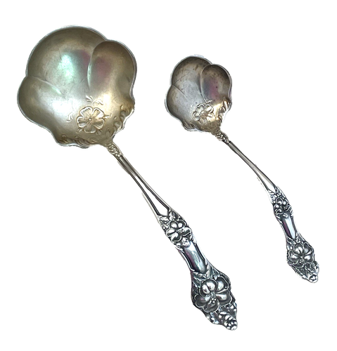 Antique Baker Manchester Sterling Silver Landers #2 Ladles 58.3 g Set of 2