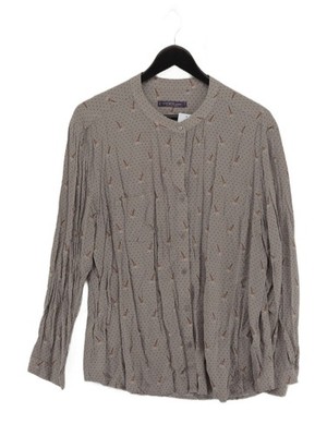 Violeta By Mango Women's Blouse M Brown 100% Viscose Basic