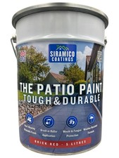 One Coat Patio Paint 5L Brick Red For Concrete & Stone External Surfaces