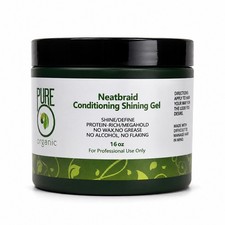 Pure Organic Neatbraid Conditioning Shine Hair Gel Mega Hold 16 oz, Protein