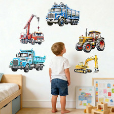 Truck Wall Decals for Boys - Construction Peel and Stick Stickers