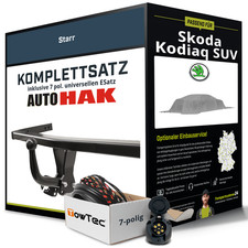 Für SKODA Kodiaq SUV II Typ PS7 Anhängerkupplung starr +eSatz 7pol uni. 24- NEU