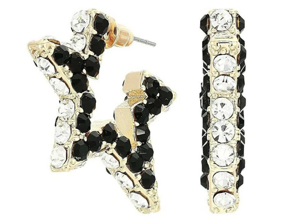 Rebecca Minkoff W1259 Women's Super Nova Stone Hoops Earrings - Image 2 of 2