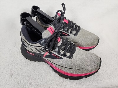 Brooks Trace 2 Womens 5.5 B Shoes Gray Pink Running Sneaker Gym (1203751B038)