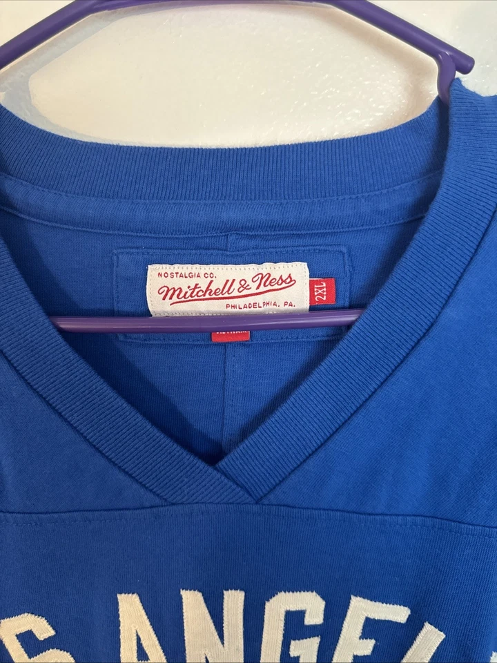 Camisa de manga larga estilo jersey Mitchell & Ness Los Angeles LA Rams 2XL nueva sin etiquetas Foto 3 de 4