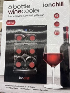 6-Bottle IonChill Refroidisseur de vin, Mini Réfrigérateur avec sac à vin & Temps NEW