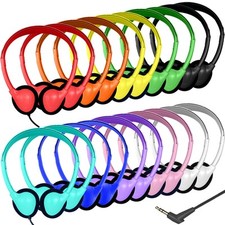 20-Pack Bulk Classroom Headphones for Students Kids School 10 Mixed Colors