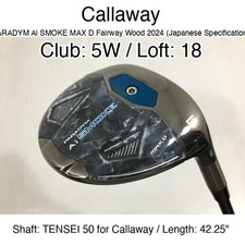 Callaway PARADYM Ai SMOKE MAX D Fairway Wood 2024 (JDM) 5W Fairway Wood 18 42.25