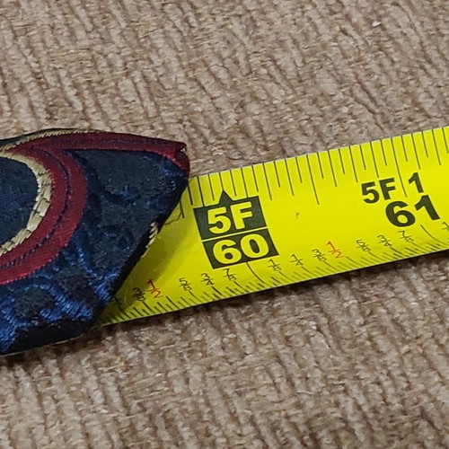 Cravatta Sterling & Hunt uomo blu paisley seta made in USA 60" x 3,5" vintage - Foto 7 di 7