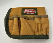 Vintage Bucket Boss Canvas 4 Pocket Tool Pouch Tan Brown Utility Organizer