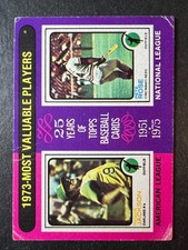 1975 Topps MVPs Rose Reggie Jackson #211 creased