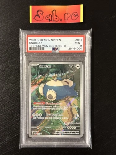 PSA 9 Snorlax Full Art Pokémon Center Black Star Promo SVP 051 Pokémon Card