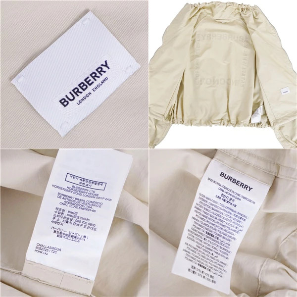 [Good Condition] BURBERRY Jacket Blouson Zip Up Logo Cotton Nylon Outerwear Wome thumbnail 9