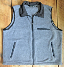 Vintage Eddie Bauer Vest Men's XL Polartec Fleece Gray Full Zip Made in USA