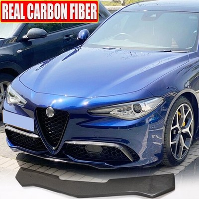 For Alfa Romeo Giulia Sport Sedan 2017-2020 REAL CARBON Front Bumper Lip Spoiler