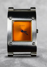 GUESS WATCH VINTAGE ORANGE DIAL SLIM TANK CASE JAPAN QUARTZ MOVEMENT I55942L5