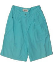 BENETTON Womens High Waist Pegged Bermuda Shorts IT 40 Small W24 Turquoise DF08