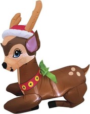 Christmas Reindeer Inflatable - 4ft LED Lighted Holiday Yard Decoration