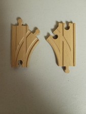 Wooden Railway Train 3 1/2 Inch Curve Switch Tracks Male/Female