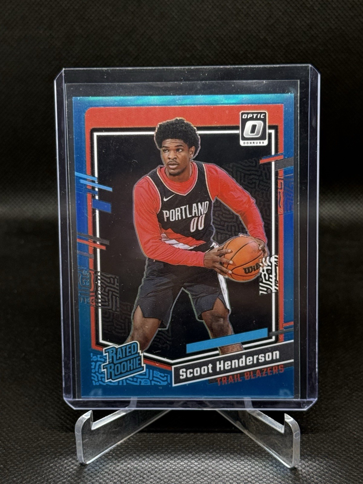 2023-24 Panini Donruss Optic Scoot Henderson Aqua Prizm RC Rated Rookie #21/249