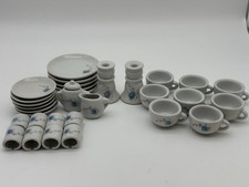 Vintage Chilton Toys Porcelain Tea Set Blue Floral 32 Pc Miniature Japan