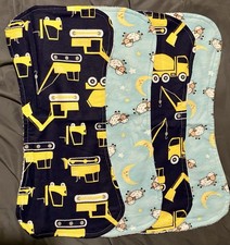 4pk Handmade Ultra Soft Absorbent Flannel Burp Cloths for Baby