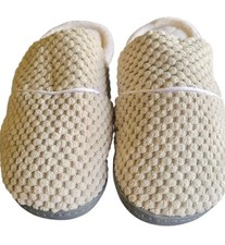 Laura Ashley Spa Slippers Memory Foam Gray Women's Slip-On Size 8-9 Fabric