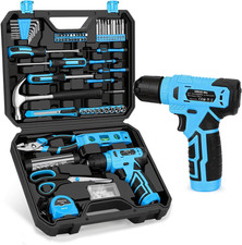 1. 8V Cordless Drill 139Pc Home Tool Kit Complete Repair Set With Storage Case