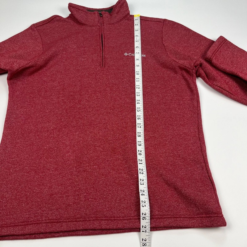 Columbia Sweatshirt 1/4 Zip Fleece Jumper Mens Small Red Thermal Pullover image 9