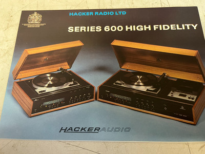 HACKER RADIO STEREO RADIO CASSETTE CTA700  ADVERTISING BROCHURE SHACK/WALL ART