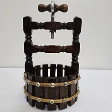 vintage retro 70s Wooden Wishing Well Nut Cracker Rustic Cottagecore Farmhouse