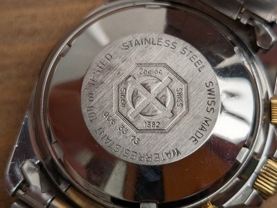 Zodiac Red Dot Chronograph Automatic Gold Date Men's Watch Vintage