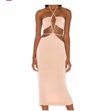 Hours Cut Out Body Strappy Beige Dress Small