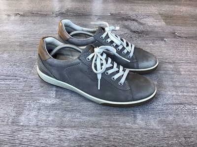 Ecco Chase II Womens EU 38 US 7 Fashion Sneakers Shoes Grey Nubuck Leather