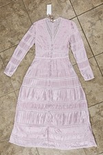 LoveShackFancy Ellitia Victorian Lace Maxi Dress Light Lilac Pink Size 4 