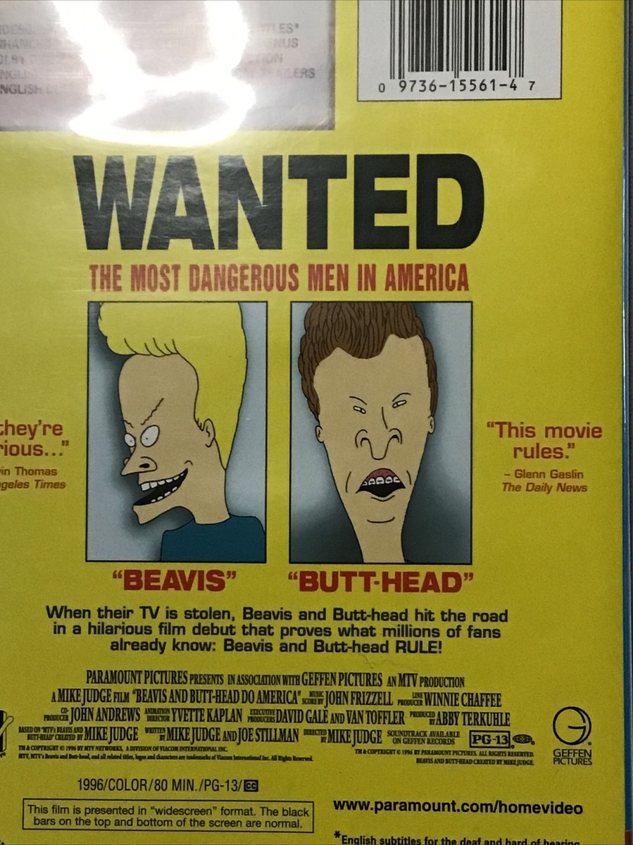 Beavis and Butt-Head Do America (DVD, 1999, widescreen