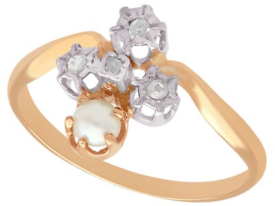 Antique French Pearl and 0.09 t Diamond, 18 k Rose Gold Dress Ring, Circa 1900 | eBay Antique French Pearl and 0.09 t Diamond, 18 k Rose Gold Dress Ring, Circa 1900 | eBay