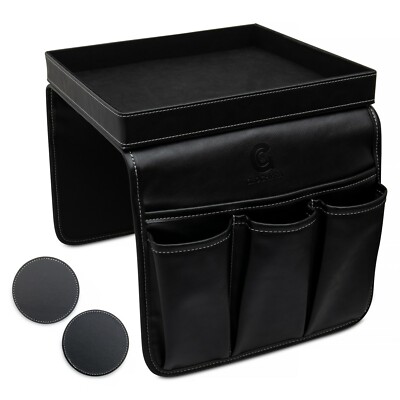 Arm chair caddy, Recliner armrest organizer for TV remote with detachable  tray