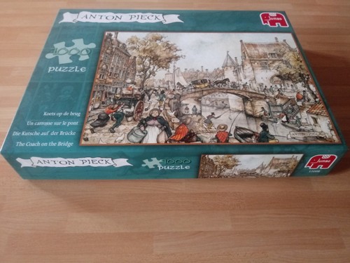 puzzle 1000pz JUMBO Anton Pieck The coach on the bridge MADE IN HOLLAND anni 90 - Imagen 23 de 23