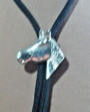 western bolo / bootlace tie horses head on black lace