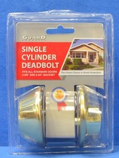 NEW GUARD SECURITY SINGLE CYLINDER Gold Deadbolt Lock 281HDPBFDS